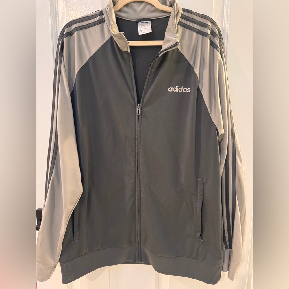 Adidas Men's Two-Tone Gray Track Jacket